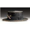 Image 2 : MID 19TH CENTURY MEN'S HAT ADAPTED FOR MILITARY