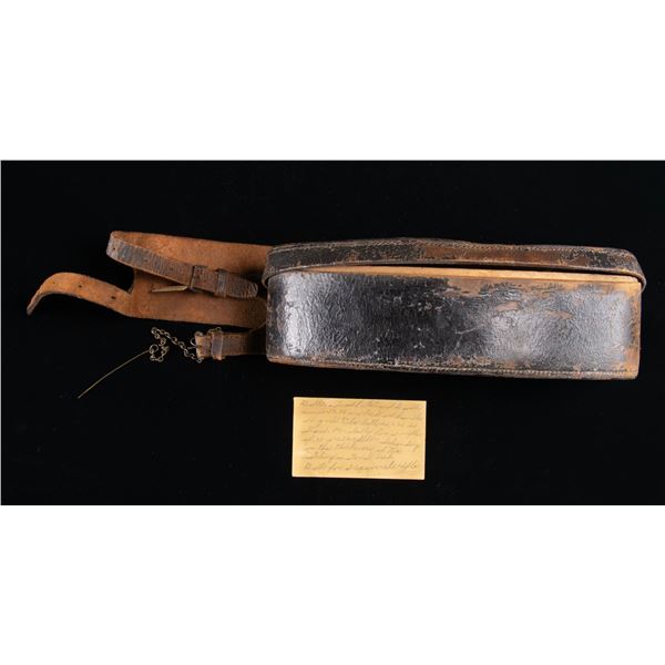 WAR OF 1812 ERA BELLY STYLE CARTRIDGE BOX WITH