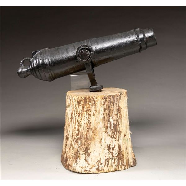 NAVAL 4 POUNDER IRON SWIVEL GUN.