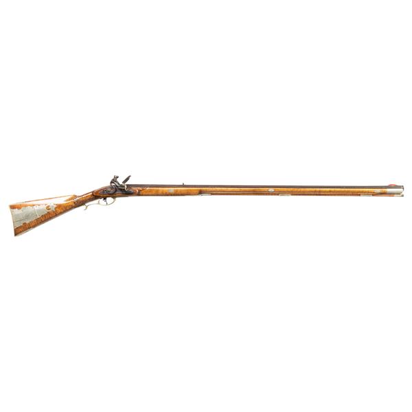 ATTRACTIVE RELIEF CARVED SILVER INLAID FLINTLOCK