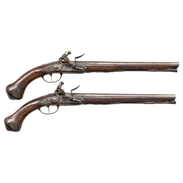 PAIR OF FRENCH & INDIAN WAR ERA OFFICERS FLINTLOCK