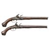 Image 1 : PAIR OF FRENCH & INDIAN WAR ERA OFFICERS FLINTLOCK