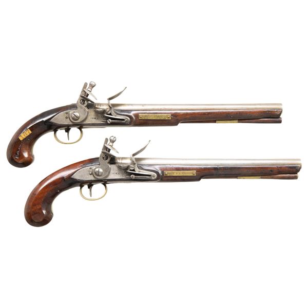 ELEGANT PAIR OF AMERICAN STOCKED WAR OF 1812 ERA