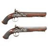 Image 2 : CASED PAIR OF BRITISH FLINTLOCK BELT PISTOLS BY