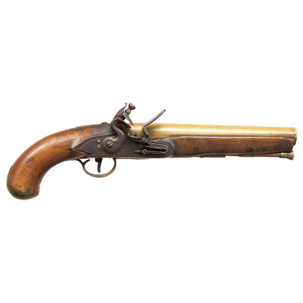 BRASS BARRELED KETLAND FLINTLOCK TRADE PISTOL