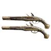 Image 2 : PAIR OF ORNATE FRENCH CHIEFTANS FLINTLOCK PISTOLS.