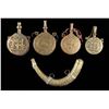 Image 2 : GROUP OF 5 BRASS INDOPERSIAN POWDER FLASKS.