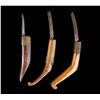 Image 2 : THREE GOOD CARVED NATIVE AMERICAN CROOKED KNIVES.