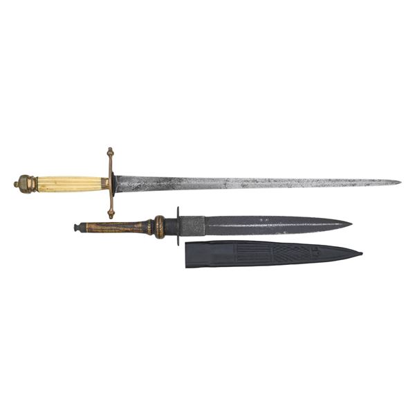 EUROPEAN PLUG BAYONET AND ANGLO-AMERICAN DIRK.