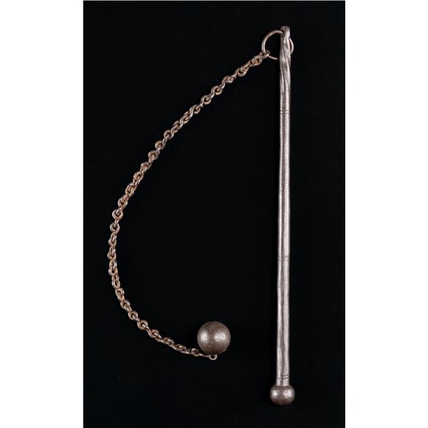 18TH/19TH CENTURY PERSIAN IRON FLAIL MACE.