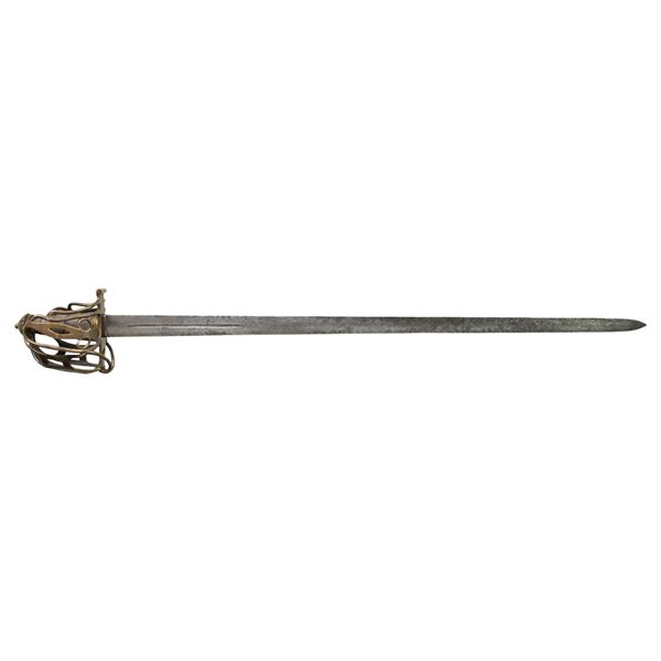 SCOTTISH BASKET HILT BROADSWORD WITH BRASS