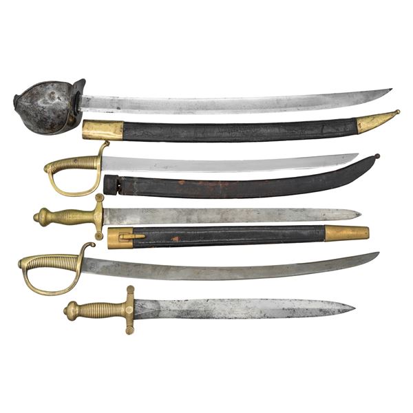 5 19TH CENTURY FRENCH SWORDS.