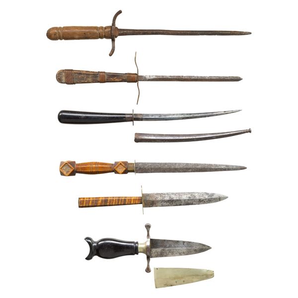 GROUP OF SIX 18th & 19th CENTURY DIRKS.
