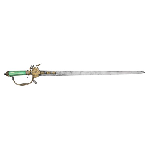 MID 18TH CENTURY COMBINATION HUNTING SWORD AND