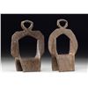 Image 1 : PAIR OF SPANISH COLONIAL 18th CENTURY STIRRUPS.