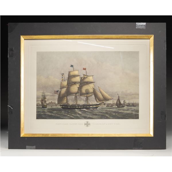 ATTRACTIVE POLYCHROMATIC SHIP PRINT OF THE PACKET