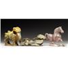 Image 1 : THREE LARGE VINTAGE CHINESE CARVED JADE FIGURES.
