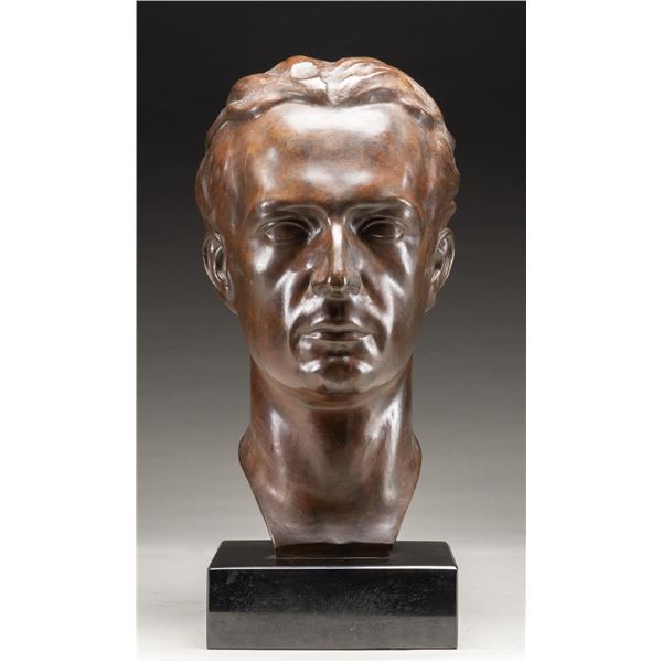 ARTISTICALLY ENTHRALLING BRONZE BUST BY BELGIAN