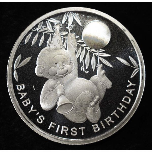 BABY'S FIRST B-DAY 1 OZ .999 SILVER ROUND