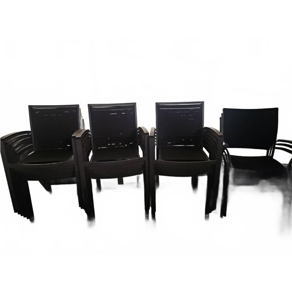5 Stackable Black Armchairs