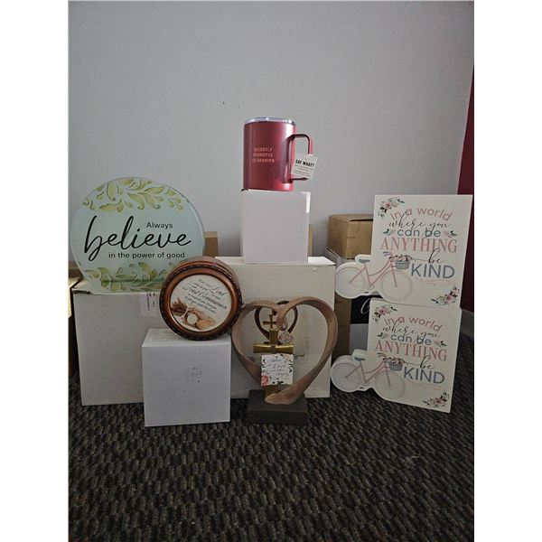 Decorative Inspirational Plaque and Gift Lot