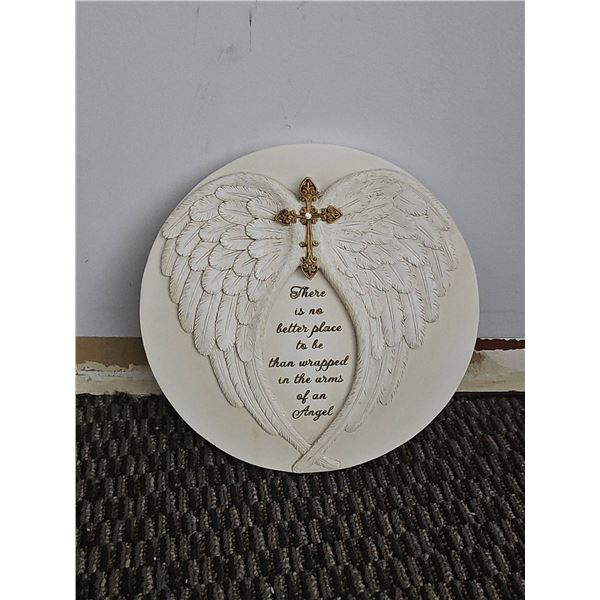 Angel Wings Cross Wall Plaque