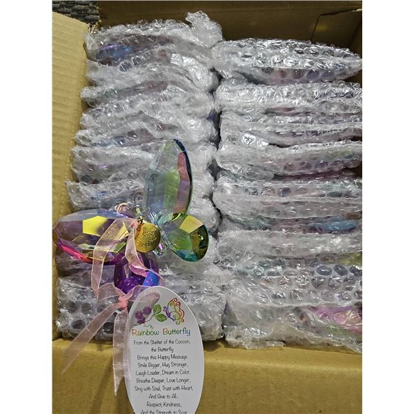 Rainbow Crystal Butterfly Ornaments Set