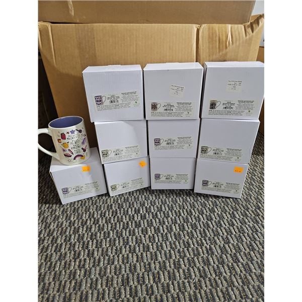 10 Ceramic Coffee Mugs in Boxes
