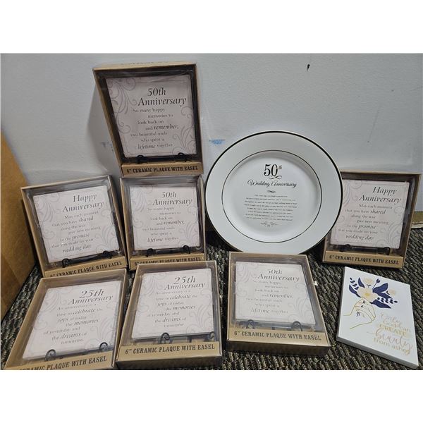 Anniversary Ceramic Plaques and Plate Set