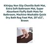 Image 3 : Kitinjoy 20"x32" Brown Chenille Bath Mat