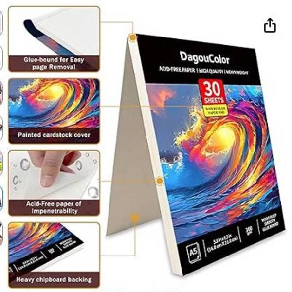 DagouColor Watercolor Paper Pad, 30 Sheets