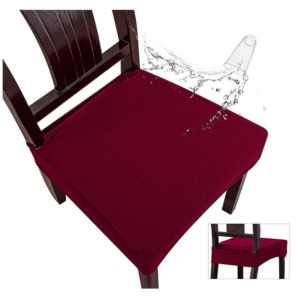 Genina Waterproof Seat Covers for Dining Room Chair Covers Waterproof Dining Chair Covers (4 PCS-Rea