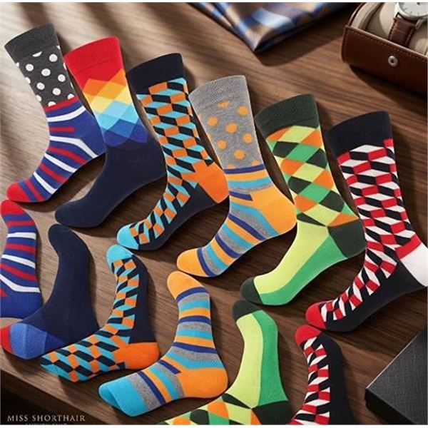 Miss Shorthair Men's Dress Socks 6 Pack