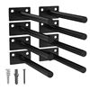 Image 1 : 4 Black Metal Floating Shelf Brackets