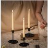 Image 1 : Stmarry Ivory Flameless Taper Candles with Remote and Timer, 9.65 Inch Real Wax LED Candlesticks, Ba