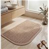 Image 1 : YDKJI Half Circle Bath Mat 20x32 Brown