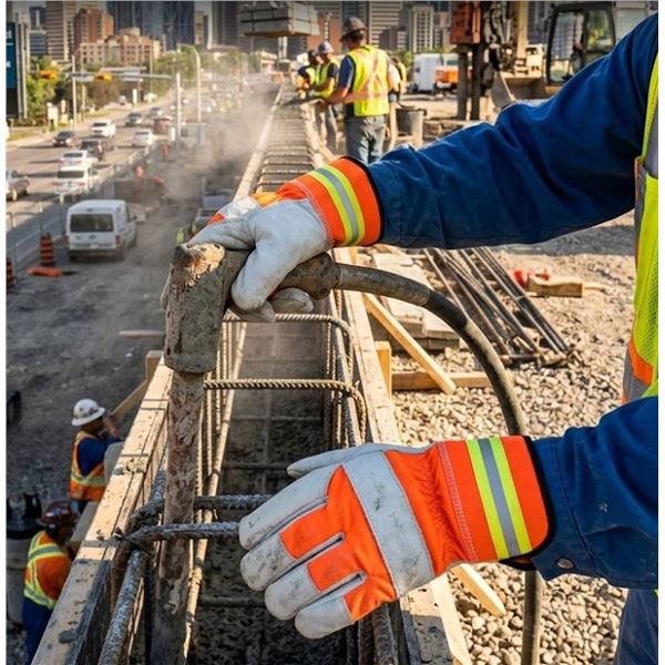 Watson Flashback Hi-Vis Leather Gloves L/G