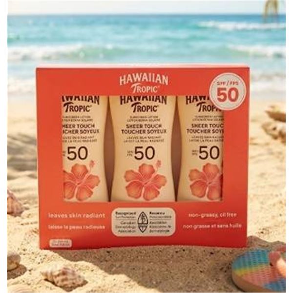 Hawaiian Tropic Sheer Touch SPF 50 Lotion 3pk