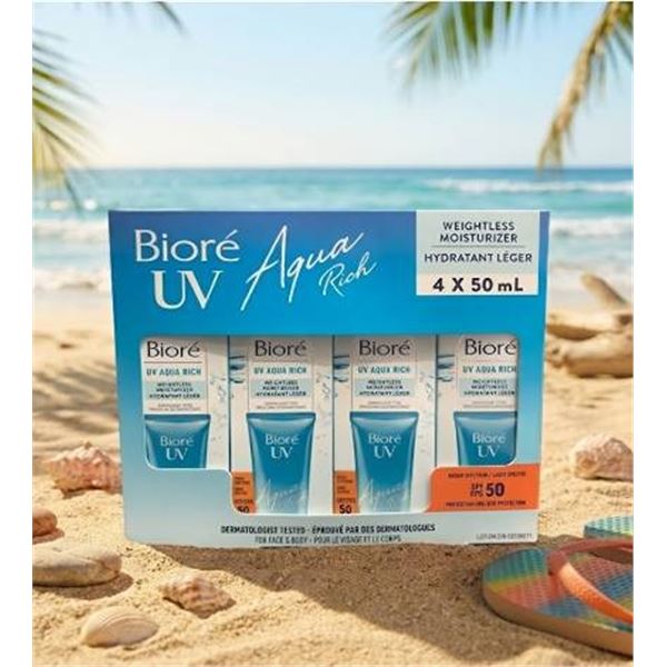 Biore UV Aqua Rich Moisturizer SPF 50 4-Pack