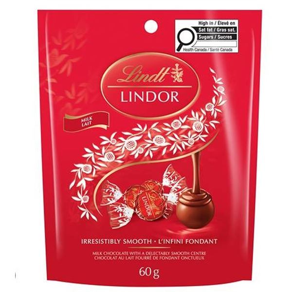 Lindt Lindor Milk Chocolate Pouch 18x60g