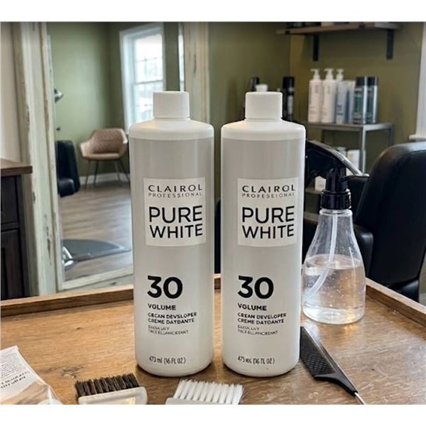 Lot of 2 - Clairol Pure White 30 Volume Cream Developer 473ml