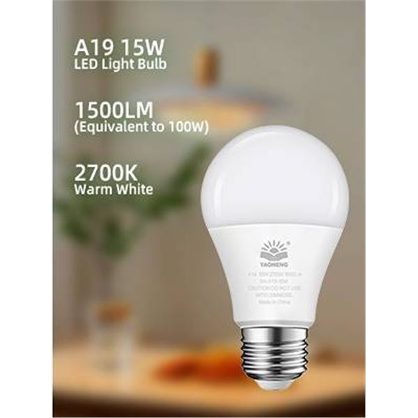 Yaoheng 15W A19 LED Bulbs, 10 Pack
