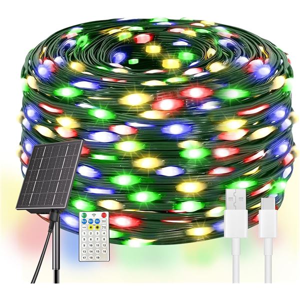 640 LED Solar String Lights, Multi-Color