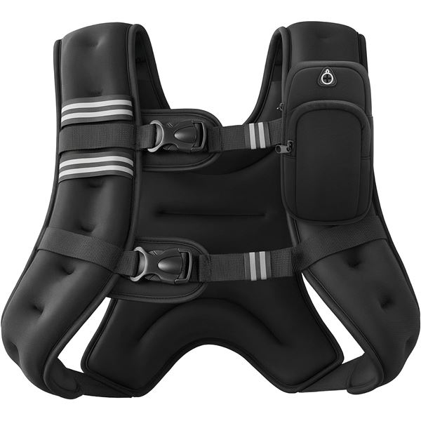 ZELUS Weighted Vest, Black, 16 lb