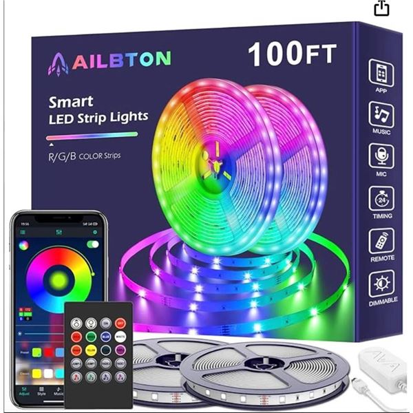 Ailbton 30m/100ft Outdoor RGB LED Strip