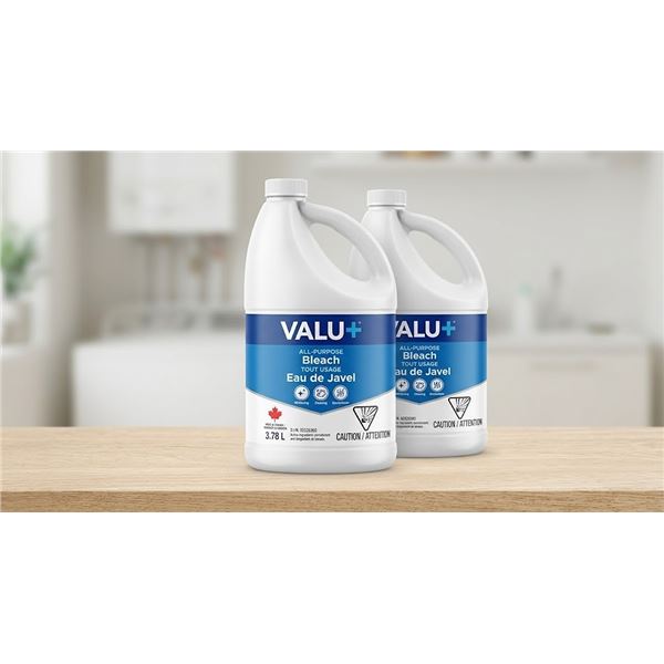 Valu+ All-Purpose Bleach, 2 x 3.78L Bottles