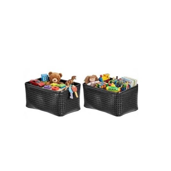 Amazon Basics Metallic Black Storage Bins 2pk