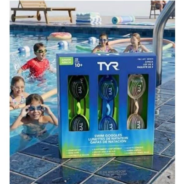 TYR Junior Swim Goggles 3-Pack
