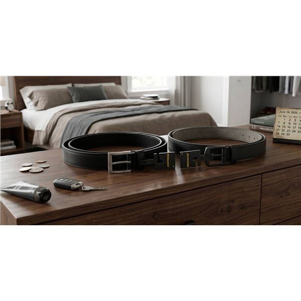Workload Black Leather Belts Size 46 / 48