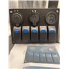 Image 3 : Jiaying Marine 12VÂ  Marine Boat Rocker Switch Aluminum Panel 5 Gang